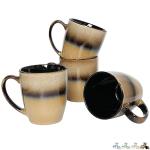 Bosmarlin Ceramic Coffee Mug Set of 4, 17 Oz, 4 Colors to Choose, Tea Cups, Dishwasher and Microwave Safe, Reactive Glaze (Walnut)