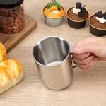 Exclaith 4 Set Stainless Steel Coffee Mug with Handle 13.5oz/400ml Unbreakable Double Wall Coffee & Tea Cup Stainless Steel Camping Travel Coffe Mugs for Home Camping Travel Outdoors