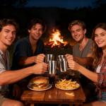 Exclaith 4 Set Stainless Steel Coffee Mug with Handle 13.5oz/400ml Unbreakable Double Wall Coffee & Tea Cup Stainless Steel Camping Travel Coffe Mugs for Home Camping Travel Outdoors