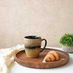 Bosmarlin Ceramic Coffee Mug Set of 4, 17 Oz, 4 Colors to Choose, Tea Cups, Dishwasher and Microwave Safe, Reactive Glaze (Walnut)