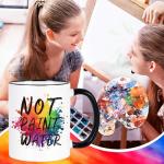 YHRJWN Not Paint Water Artist Gifts Coffee Mug, Funny Art Teacher Gifts for Professor, Educator Appreciation, Retirement, Teachers' Day Birthday Christmas Teacher Mug Gift,11Oz