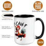 YKSINX Funny Coffee Mug for Women Men,15oz Ceramic Chicken Cup,Novelty Coffee Mugs,Funny Birthday Gifts for Friends,Family,Cool White Elephant Gifts for Adults,Unique Office Gag Gifts for Coworkers