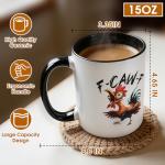 YKSINX Funny Coffee Mug for Women Men,15oz Ceramic Chicken Cup,Novelty Coffee Mugs,Funny Birthday Gifts for Friends,Family,Cool White Elephant Gifts for Adults,Unique Office Gag Gifts for Coworkers