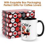YKSINX Funny Coffee Mug for Women Men,15oz Ceramic Chicken Cup,Novelty Coffee Mugs,Funny Birthday Gifts for Friends,Family,Cool White Elephant Gifts for Adults,Unique Office Gag Gifts for Coworkers