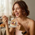 DOPUDO Vintage Glass Coffee Mugs, Overnight Oats Containers With Lids,Glass Cup With Sealed Lid and Spoon,Glass Coffee Mugs, Coffee Bar Accessories, Ideal for Cappuccino, Latte(2-Pack,14oz)