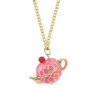 TengRiah Funny Stackable Enamel Tea Cup Necklace 3D Coffee Cup and Teapot Pendant Necklace Elegant Cute Creative Tea Cup Long-sleeved Sweater Necklace for women-3