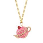 TengRiah Funny Stackable Enamel Tea Cup Necklace 3D Coffee Cup and Teapot Pendant Necklace Elegant Cute Creative Tea Cup Long-sleeved Sweater Necklace for women-3