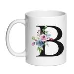 SIUNY Personalized B Gifts Coffee Mugs - Novelty Monogrammed Gift Tea Cup for Women, Birthday Christmas Gift for Her Wife Mother Day Grandma Girlfriend Friend Friendship, Bride Bridesmaid (B)