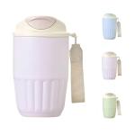 14oz Portable Insulated Coffee Cup with 316 SS Liner: Non-slip Bottom, Built-in Drawstring & Exquisite Design,Cream Wind(Daisy Green/Glacier Blue/Sakura Pink),Perfect for Coffee Lovers (Sakura Pink)
