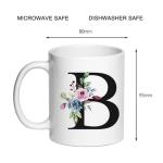 SIUNY Personalized B Gifts Coffee Mugs - Novelty Monogrammed Gift Tea Cup for Women, Birthday Christmas Gift for Her Wife Mother Day Grandma Girlfriend Friend Friendship, Bride Bridesmaid (B)
