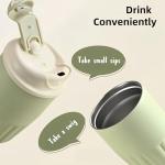 14oz Portable Insulated Coffee Cup with 316 SS Liner: Non-slip Bottom, Built-in Drawstring & Exquisite Design,Cream Wind(Daisy Green/Glacier Blue/Sakura Pink),Perfect for Coffee Lovers (Sakura Pink)