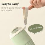 14oz Portable Insulated Coffee Cup with 316 SS Liner: Non-slip Bottom, Built-in Drawstring & Exquisite Design,Cream Wind(Daisy Green/Glacier Blue/Sakura Pink),Perfect for Coffee Lovers (Sakura Pink)