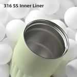 14oz Portable Insulated Coffee Cup with 316 SS Liner: Non-slip Bottom, Built-in Drawstring & Exquisite Design,Cream Wind(Daisy Green/Glacier Blue/Sakura Pink),Perfect for Coffee Lovers (Sakura Pink)