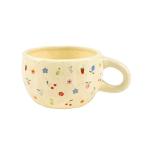 Denovin Ceramic Coffee Mug, Creative Flower Fruit Cup for Women Friends, 8.5 oz/250 ml Cute Coffee Mugs for Latte Tea Milk (Cherry and Orchid)