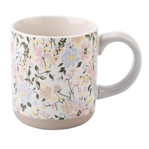 Sweet Water Decor Floral Stoneware Coffee Mugs - 14oz Cute Coffee Cups for Hot & Cold Drinks - Dishwasher & Microwave Safe - Spring Home Decor and Gift - Ideal Tea & Espresso Mugs
