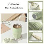 14oz Portable Insulated Coffee Cup with 316 SS Liner: Non-slip Bottom, Built-in Drawstring & Exquisite Design,Cream Wind(Daisy Green/Glacier Blue/Sakura Pink),Perfect for Coffee Lovers (Sakura Pink)