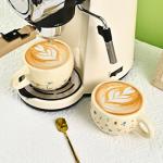 Denovin Ceramic Coffee Mug, Creative Flower Fruit Cup for Women Friends, 8.5 oz/250 ml Cute Coffee Mugs for Latte Tea Milk (Cherry and Orchid)