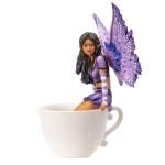 Pacific Giftware 6.7" Tall Lavender Tea Fairy in Whimsical Teacup Garden Sculpture by Amy Brown