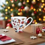 LanHong 16 oz Floral Mugs Bone China Mug Elegant Floral Coffee Tea Cup - Microwave Dishwasher Safe Mug Perfect for Coffee, Tea,Hot Beverages - Ideal Gift for Friend Colleague Dad Mom