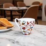 LanHong 16 oz Floral Mugs Bone China Mug Elegant Floral Coffee Tea Cup - Microwave Dishwasher Safe Mug Perfect for Coffee, Tea,Hot Beverages - Ideal Gift for Friend Colleague Dad Mom