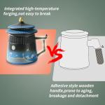 Coolpei Tea Cup with Infuser and Lid,Loose Leaf Tea Steeper Cup 14.8oz Ceramic tea Infuser Mug Travel Large Steeping Cup Diffusers Mugs with Fine Strainer and Handle (Black&Blue)