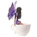 Pacific Giftware 6.7" Tall Lavender Tea Fairy in Whimsical Teacup Garden Sculpture by Amy Brown