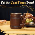 MyFancyCraft MFC Beer Mug 10 OZ - Coffee Mug - Beer stein - Wooden beer mug - Stainless Steel Cup - Handmade Gifts for Men - Fathers Day, Christmas or Birthday Gift Idea - Men Mug - Classic Brown