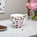 LanHong 16 oz Floral Mugs Bone China Mug Elegant Floral Coffee Tea Cup - Microwave Dishwasher Safe Mug Perfect for Coffee, Tea,Hot Beverages - Ideal Gift for Friend Colleague Dad Mom