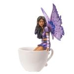 Pacific Giftware 6.7" Tall Lavender Tea Fairy in Whimsical Teacup Garden Sculpture by Amy Brown