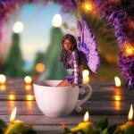 Pacific Giftware 6.7" Tall Lavender Tea Fairy in Whimsical Teacup Garden Sculpture by Amy Brown