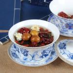 Liang baobao Traditional Gaiwan Tea Set with Lid and Saucer Handmade Ceramic Tea Cup Flower Porcelain Teacups 10oz