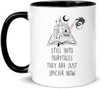 Yalocib Funny Fairytale Reader Mug, Still into Fairytales They Are Just Spicier Now, Funny Reading, Book Lover, Spicy Reader, Castle and Dragon, 11oz Ceramic Coffee Mug/Tea Cup