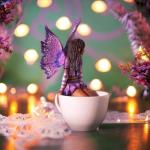 Pacific Giftware 6.7" Tall Lavender Tea Fairy in Whimsical Teacup Garden Sculpture by Amy Brown