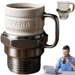 TECHPLUS Spark Plug Mug - Engine-Themed Coffee Cup, 250ml Personalized Drinkware for Car Lovers, Mechanics, and Office Use