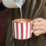 CACXKEP 8 Oz Ceramic Coffee Mug Espresso Cups with Saucer Mug And Saucer Set Cup And Saucer Coffee Cups with Saucers Coffee Cups And Saucers,Red