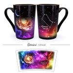MUGKISS Gemini Heat Changing Constellation Mug 12oz, Engraving Horoscope Gemini Coffee Mug, Ceramic Color Changing Cup, May June Magic Presents.