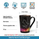 MUGKISS Gemini Heat Changing Constellation Mug 12oz, Engraving Horoscope Gemini Coffee Mug, Ceramic Color Changing Cup, May June Magic Presents.