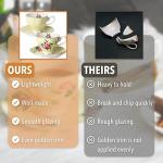 BTaT- Floral Tea Cups and Saucers Set of 2 (8 oz), Porcelain Tea Cup Sets, Pastel Yellow Color with Gold Trim, Dishwasher Safe