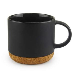 asobu Super Cork Ceramic Coffee Mug 14 Ounce (Black)
