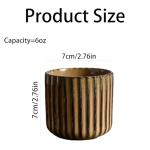 LILITURF Vinitage Ceramic Mug, Japanese Tea Cup 6oz Striped Cup No Handle Drinking Cup for Latte Milk Water Beverage Juice Microwave and Dishwasher Safe, Kiln Transformation Cup (Brown)