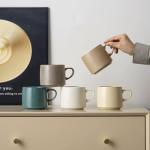 12oz Japanese Style Minimalistic Asian Rustic Reactive Glaze Ceramic Pottery Coffee Mug, Lead-Free Glaze earthen Tea Mug,Tea cup with handle, stoneware mugs, Microwave and Dishwasher Safe(Khaki)