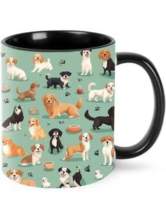 opshksog Dog Coffee Mug 11oz Ceramic Tea Cup With Handle Funny Porcelain Mugs for Women Dishwasher Microwave Safe