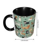 opshksog Dog Coffee Mug 11oz Ceramic Tea Cup With Handle Funny Porcelain Mugs for Women Dishwasher Microwave Safe