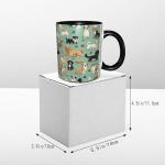 opshksog Dog Coffee Mug 11oz Ceramic Tea Cup With Handle Funny Porcelain Mugs for Women Dishwasher Microwave Safe