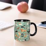 opshksog Dog Coffee Mug 11oz Ceramic Tea Cup With Handle Funny Porcelain Mugs for Women Dishwasher Microwave Safe