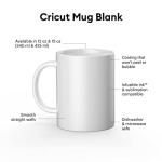 Cricut Beveled Blank, Ceramic-Coated, Dishwasher & Microwave Safe Mug to Decorate, Mug Press & Infusible Ink Compatible,12 Oz Sublimation, Ideal for Crafts and Printing, 6 Count, White