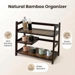 Lnncdsc 3 Tier Bamboo Matcha Station, coffee station organizer Shelf with Drawer for Kitchen Countertop, Tea Bar - Matcha Powder, Tools & Cup Organizer for Matcha Lovers, Home Baristas.