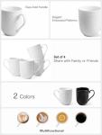 Kanwone Coffee Mugs 16oz, Ceramic Mugs Set, Porcelain Cups with Handle for Latte, Hot Tea, Cappuccino, Mocha, Cocoa, Housewarming Wedding Gift, Microwave and Dishwasher Safe, Set of 4, White