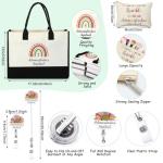 Aliceset 10 Pcs Administrative Assistant Appreciation Gifts Set Include Coffee Mug Candle Canvas Tote Cosmetic Bag Bracelet Badge Holder Socks Notebook Ballpoint Pen Gift Card for Secretary Women