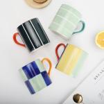 Koja 16 oz Premium Hand Painted Porcelain Ceramic Mug Set, Large Coffee & Tea Mugs, Elegant Decorative Durable Stoneware Microwave Safe Drinkware for Home Kitchen, Great Coffee Lovers Gift, 4-Pack